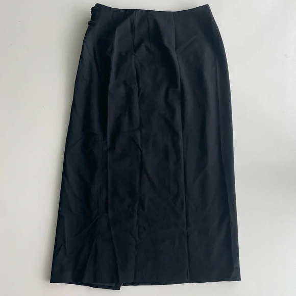 Lauren Ralph Lauren Wool Blend Black Pencil Maxi Skirt Size 28 - Picture 3 of 8